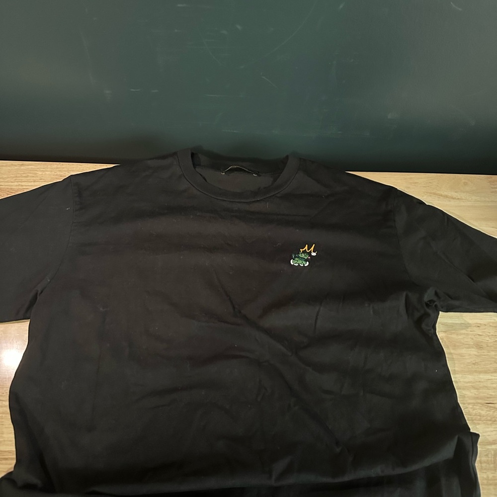 MCM Black Short Sleeve Tee with Embroidered Logo